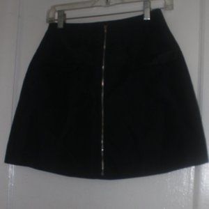 Vintage DKNY Zip Front Black Mini Skirt